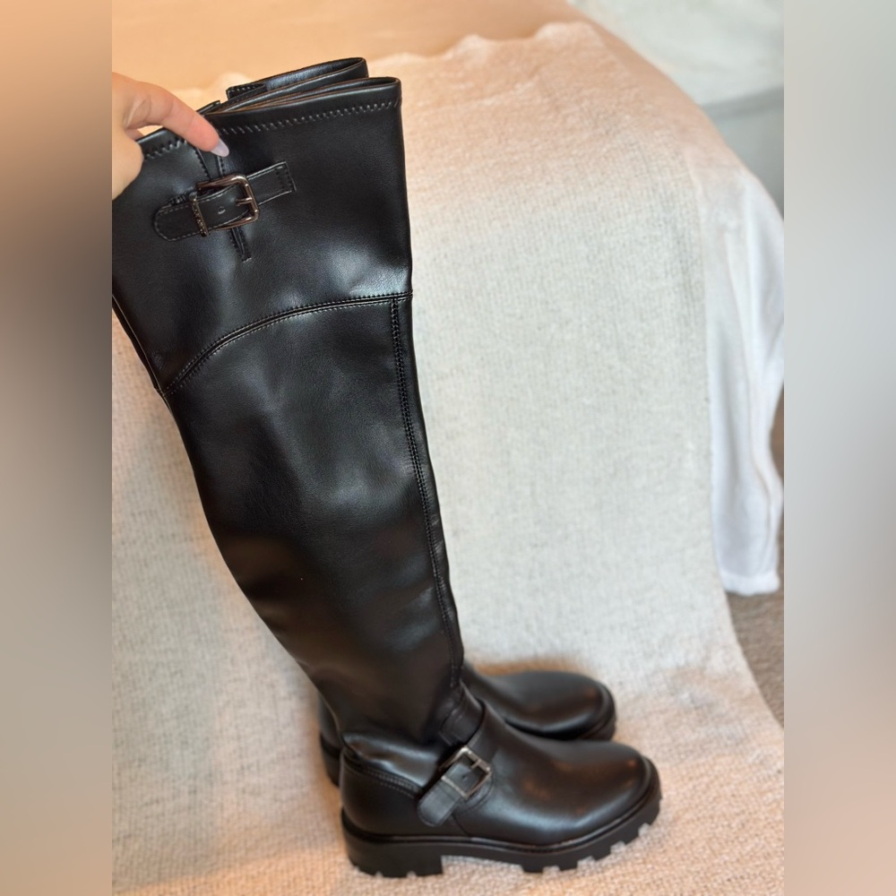 Nine West Nans Lug Sole Over The Knee Boots